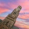 Belfry bell tower on sunset in Bruges