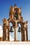 Belfry details of Saint Nicholas church in Pyrgos village, Santorini