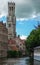 Belfry from Huidevettersplein, Bruges, Flanders, Belgium