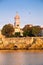 Belfry and old town walls by the sea at krk - Croatia