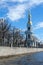 Belfry of St. Nicholas Epiphany Cathedral on Kryukov Canal Embankment, St. Petersburg, Russia