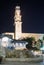 Belfry of St. Peter`s Church and Fountain - Zodiac Signs - in the Kedumim Square in on old city Yafo in Tel Aviv-Yafo in Israel