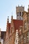 The Belfry tower and old houses in Bruges, Belgium, Europe