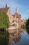 Belfry tower from Rozenhoedkaai, Bruges, Belgium