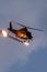 Belgian Air Force Agusta A109 helicopter firing flares