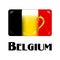 Belgian flag with pint of beer in the middle as a national sign