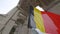 Belgian Flag Under Triumphal Arch in Brussels. High quality