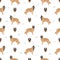 Belgian Tervuren seamless pattern. Different poses, coat colors set