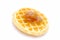 Belgian waffle with apricot jam