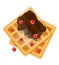 Belgian waffle with chocolate sweet dessert for breakfast vector illustration