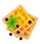 Belgian waffle with honey sweet dessert for breakfast vector illustration