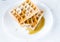 Belgian waffles for breakfast, healthy breakfast,