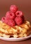 Belgian waffles and raspberries