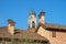 Belgioioso village Italy italian characteristic tourism castle church bell tower landscape view detail