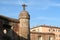 Belgioioso village particular detail characteristic church houses castle panorama landscape Italy Italian