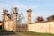 Belgioioso village particular detail characteristic church houses castle panorama landscape Italy Italian