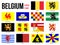 Belgium All Region & Provinces Flag Vector Illustration on White Background. Flags of Belgium