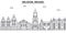 Belgium, Bruges architecture line skyline illustration. Linear vector cityscape with famous landmarks, city sights