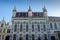 Belgium, Bruges city hall Gothic facade