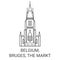 Belgium, Bruges, The Markt travel landmark vector illustration