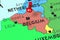 Belgium, Brussels - capital city, pinned on political map