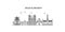 Belgium, Brussels city skyline isolated vector illustration, icons