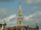 Belgium, Brussels, Mont des Arts, view of the spire of the Town Hall