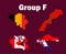 Belgium Canada Croatia And Morocco Map Flag Group F