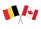 Belgium and Canada crossed flags.