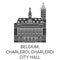 Belgium, Charleroi, Charleroi City Hall travel landmark vector illustration