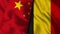 Belgium and China Flag - 3D illustration Two Flag