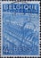 BELGIUM - CIRCA 1949: A postage stamp from Belgium for export promotion. Spinning machine
