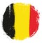 Belgium Circle Flag Vector Hand Painted with Rounded Brush