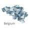 Belgium communication network map. Vector low poly image of a global map