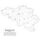 Belgium communication network map. Vector low poly image of a global map