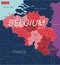 Belgium country detailed editable map