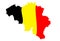 Belgium country shape in flag colors. Belgian map