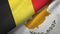 Belgium and Cyprus two flags textile cloth, fabric texture