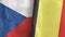 Belgium and Czech Republic two flags textile cloth 3D rendering