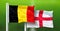 Belgium - England, FINAL OF FIFA World Cup, Russia 2018, National Flags