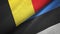 Belgium and Estonia two flags textile cloth, fabric texture