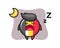 Belgium flag badge character illustration sleeping at night