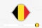 Belgium flag for basketball competition on gray basketball background