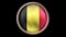 Belgium flag button isolated on black
