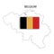 belgium flag on map. National flag graphic design. Europe map vector. Vector illustration. Stock image. E