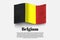Belgium flag waving form on gray background. Vector illustration