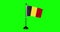 Belgium flag waving on green screen background