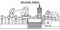 Belgium, Ghent line skyline vector illustration. Belgium, Ghent linear cityscape with famous landmarks, city sights