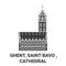 Belgium, Ghent, Saint Bavo , Cathedral travel landmark vector illustration