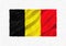 Belgium hand painted waving national flag.
